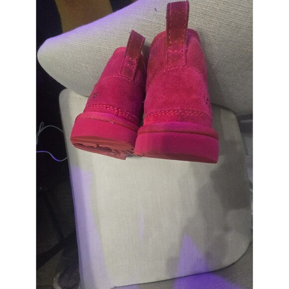 UGG Lemmy II Toddler Boots Red Suede Size 11 • Zip & Lace • Fleece Lined Chukka - Picture 8 of 10
